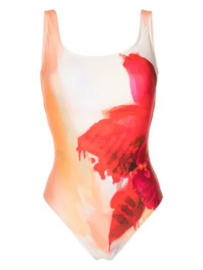 Lenny Niemeyer Flora-print Open-back Swimsuit In Multicolour