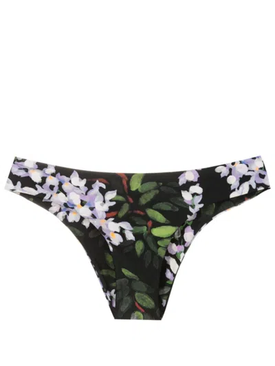 Lenny Niemeyer Floral-print Bikini Set In Black
