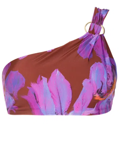 Lenny Niemeyer Floral-print Bikini Top In Purple