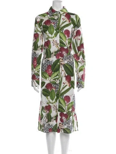 Pre-owned Lenny Niemeyer Floral Print Midi Length Dress In Green
