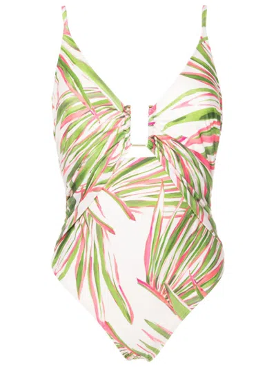 Lenny Niemeyer Foliage Leaf-print Swimsuit In Green