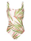 Lenny Niemeyer Foliage Open-back Swimsuit In White