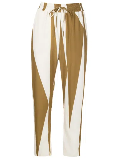 Lenny Niemeyer Geometric-pattern Tapered Trousers In Neutrals