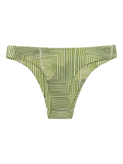 Lenny Niemeyer Geometric-print Bikini Bottom In Green