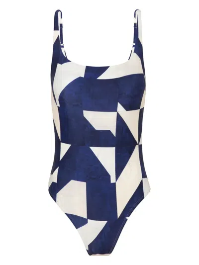 Lenny Niemeyer Geometric Print Swimsuit In Blue