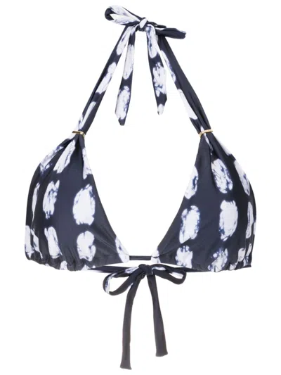 Lenny Niemeyer Geometric-print Triangle Bikini Top In Blue