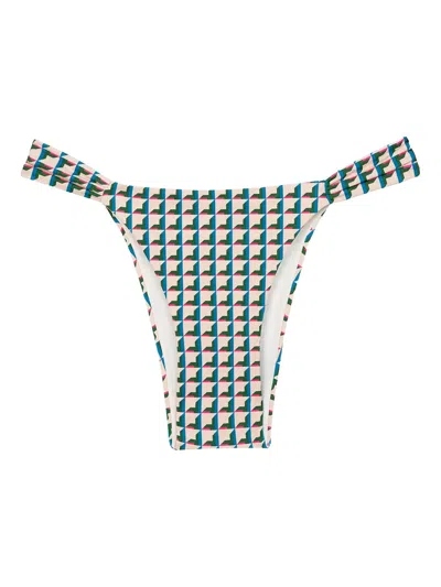 Lenny Niemeyer Geometric-print Bikini Bottom In Neutral