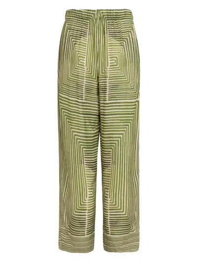 Lenny Niemeyer Geometric-print Elasticated-waist Trousers In Green