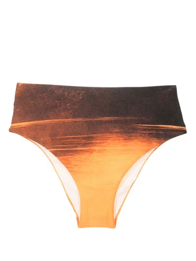 Lenny Niemeyer Graphic-print Bikini Bottoms In Brown