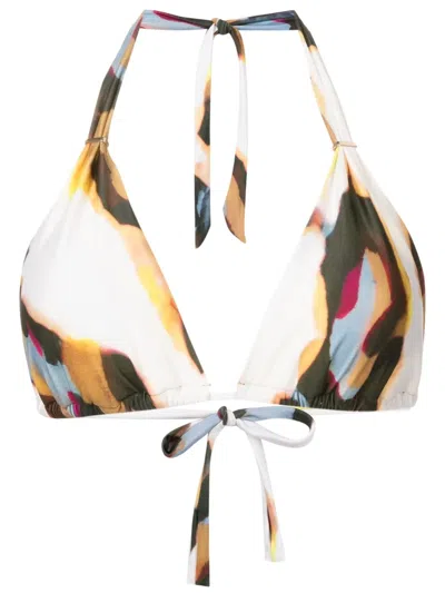 Lenny Niemeyer Graphic-print Bikini Top In Neutrals