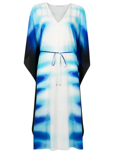 Lenny Niemeyer Graphic-print Silk Beach Dress In Blue