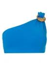 Lenny Niemeyer Hardware-embellished One-shoulder Bikini Top In Blue