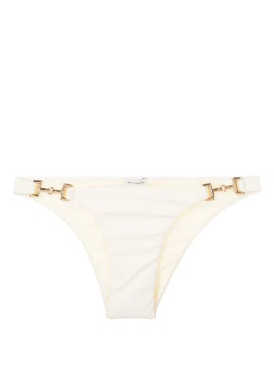 Lenny Niemeyer High-cut Textured Bikini Bottoms In White