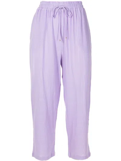 Lenny Niemeyer High-waist Cotton Track Pants In Purple