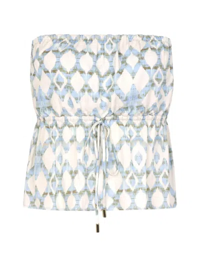 Lenny Niemeyer Ikat-pattern Drawstring Blouse In Multi