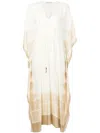 Lenny Niemeyer Ikat-pattern Faded Kaftan Midi Dress In Neutrals
