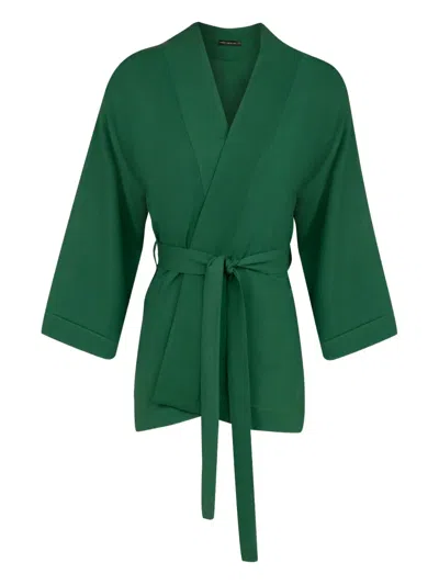 Lenny Niemeyer Inhotim Belted Wrap Top In Green