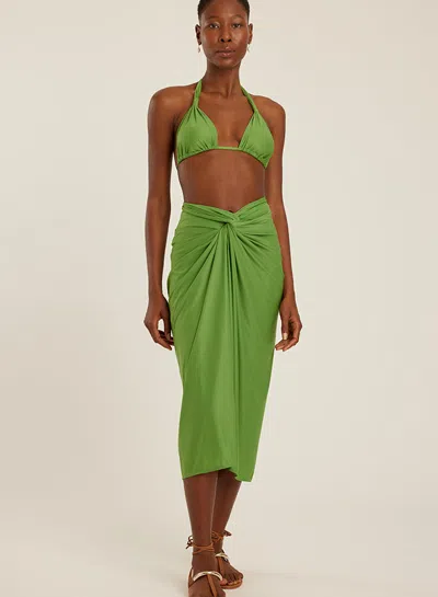 Lenny Niemeyer Knot Touch Sarong Matcha In Green