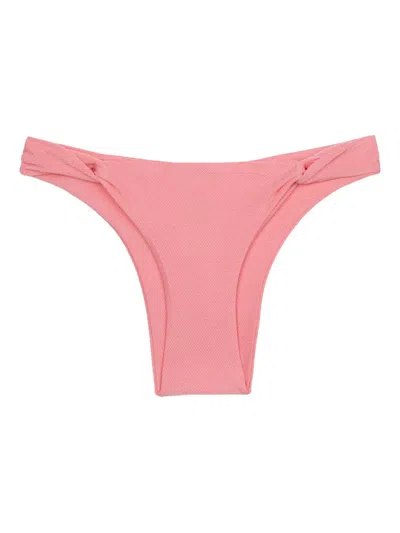 Lenny Niemeyer Knot-detail Textured Bikini Bottom In Pink