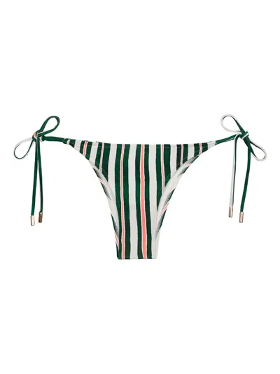 Lenny Niemeyer Lacinho Striped Tie-side Bikini Bottom In Green
