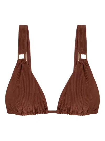 Lenny Niemeyer Lenco Ribbed Bikini Top In Brown