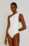 Lenny Niemeyer Loop One Shoulder One Piece Off White In White