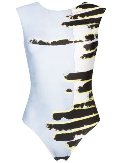 Lenny Niemeyer Maio Abstract-print One-piece In Blue