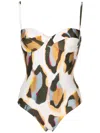 Lenny Niemeyer Maio Abstract-print One-piece In Neutrals