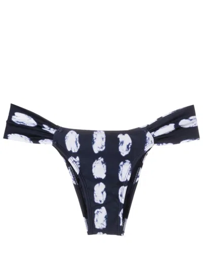 Lenny Niemeyer Maritma-print Bikini Bottoms In Blue