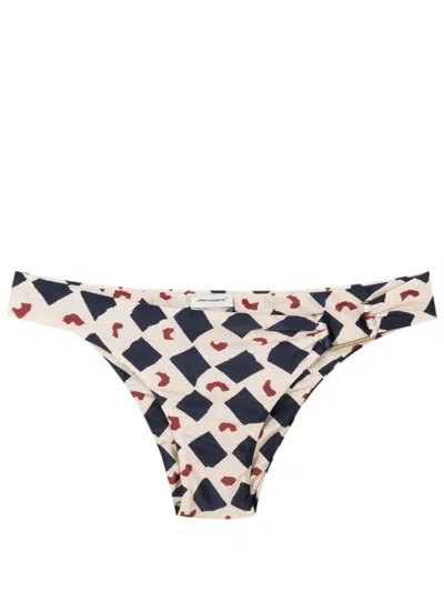 Lenny Niemeyer Marrocos Graphic-print Bikini Bottoms In Neutrals