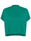 Lenny Niemeyer Mock-neck Cropped T-shirt In Green
