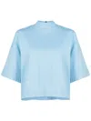Lenny Niemeyer Mock-neck Half-sleeved Top In Blue