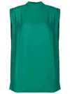Lenny Niemeyer Mock-neck Sleeveless Blouse In Green