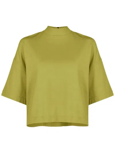 Lenny Niemeyer Mock-neck Zipped T-shirt In Green