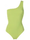 Lenny Niemeyer One-shoulder Swimsuit In Green