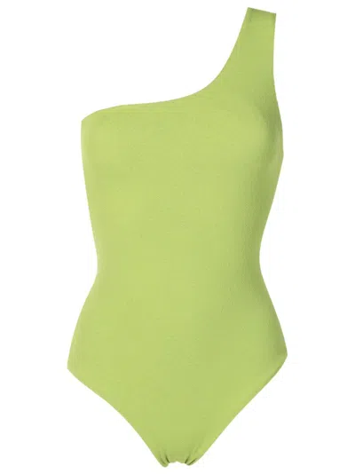 Lenny Niemeyer One-shoulder Swimsuit In Green