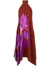 Lenny Niemeyer Orchid-print Silk Dress In Brown