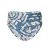 Lenny Niemeyer Otoman Ruched High Waist Bikini Bottom In Blue