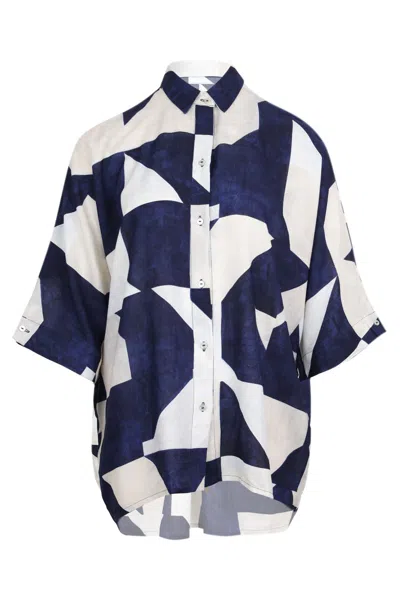 Lenny Niemeyer Oversized Cut Shirt Abstract In Blue