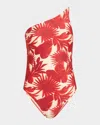 Lenny Niemeyer Palm Asymmetric Slim One-piece Swimsuit In Palm