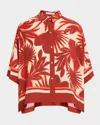 Lenny Niemeyer Palm Oversized Button-front Shirt In Palm