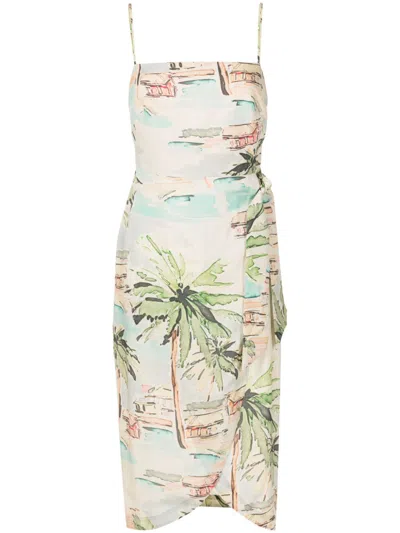 Lenny Niemeyer Pareo Printed Midi Dress In Green