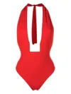 Lenny Niemeyer Plunging-neck Backless One-piece In Red