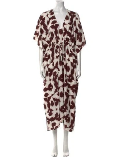 Pre-owned Lenny Niemeyer Printed Long Dress W/ Tags In Brown