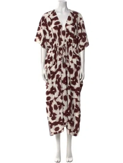Pre-owned Lenny Niemeyer Printed Long Dress W/ Tags In Brown