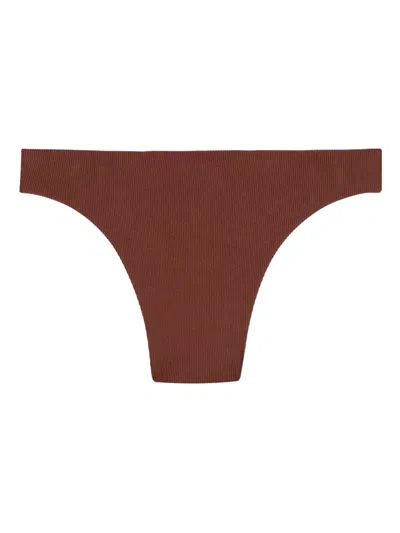Lenny Niemeyer Ribbed Bikini Bottoms In Brown