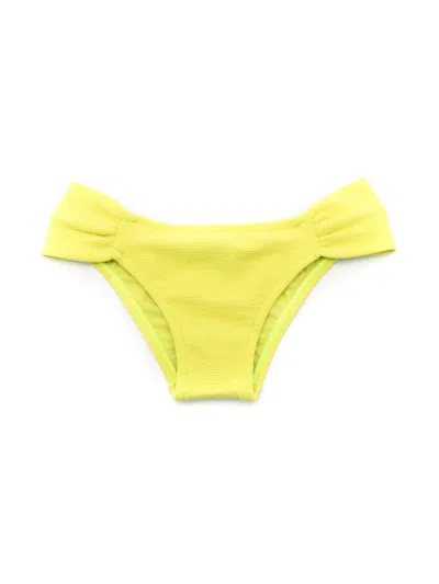 Lenny Niemeyer Kids' Ribbed Draped Bikini Briefs In Green