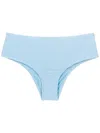 Lenny Niemeyer Ribbed Mid-rise Bikini Bottoms In Blue