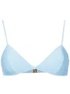 Lenny Niemeyer Ribbed Triangle Bikini Top In Blue