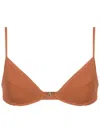 Lenny Niemeyer Ribbed Triangle Bikini Top In Brown